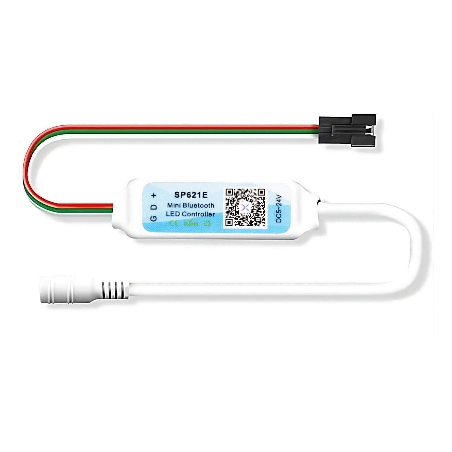 SP621E Bluetooth Addressable LED Controller with Music Sync App Control for WS2812B WS2811 SK6812 3 Pin Pixel LED Strip Lights 5V 12V 24V