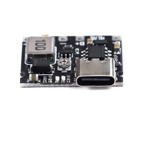 Black 3.7V to 9V 5V Multimeter Modified 18650 Lithium Battery Charge Boost and Discharge Integrated Adjustable Module 2A（Type C）