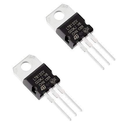 LM7812 7812 Positive Voltage Regulator IC 12V/1A, Multicolour -10 Pieces