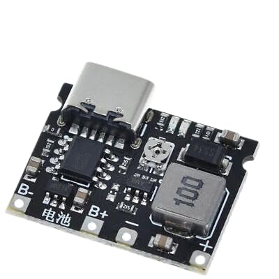 Black 3.7V to 9V 5V Multimeter Modified 18650 Lithium Battery Charge Boost and Discharge Integrated Adjustable Module 2A（Type C）