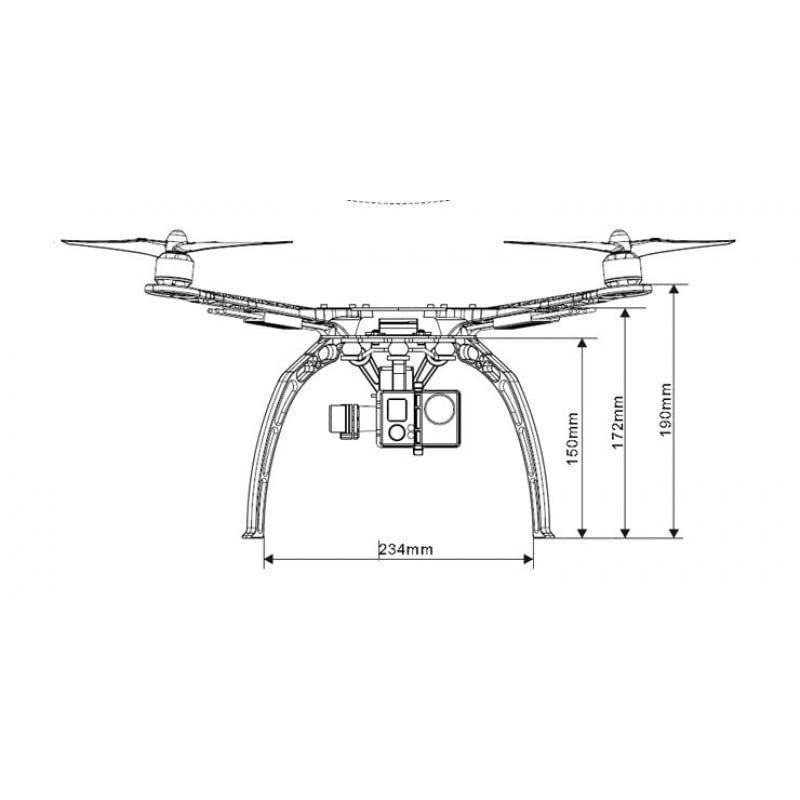 S500 Multi Rotor Air PCB Frame with High Landing Gear for FPV Quad-Copter