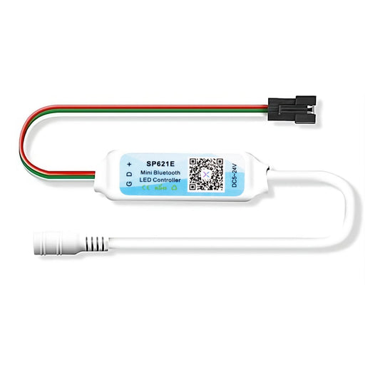 SP621E Bluetooth Addressable LED Controller with Music Sync App Control for WS2812B WS2811 SK6812 3 Pin Pixel LED Strip Lights 5V 12V 24V