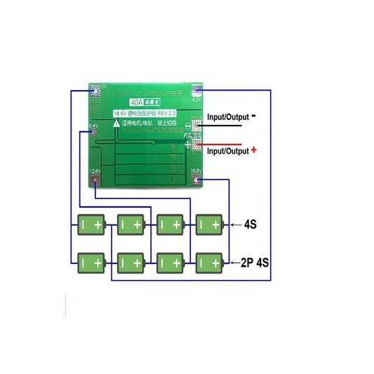 4 Series 40A 18650 Lithium Battery Protection Board 14.8V 16.8V with Balance for Drill Motor Lipo Cell Module