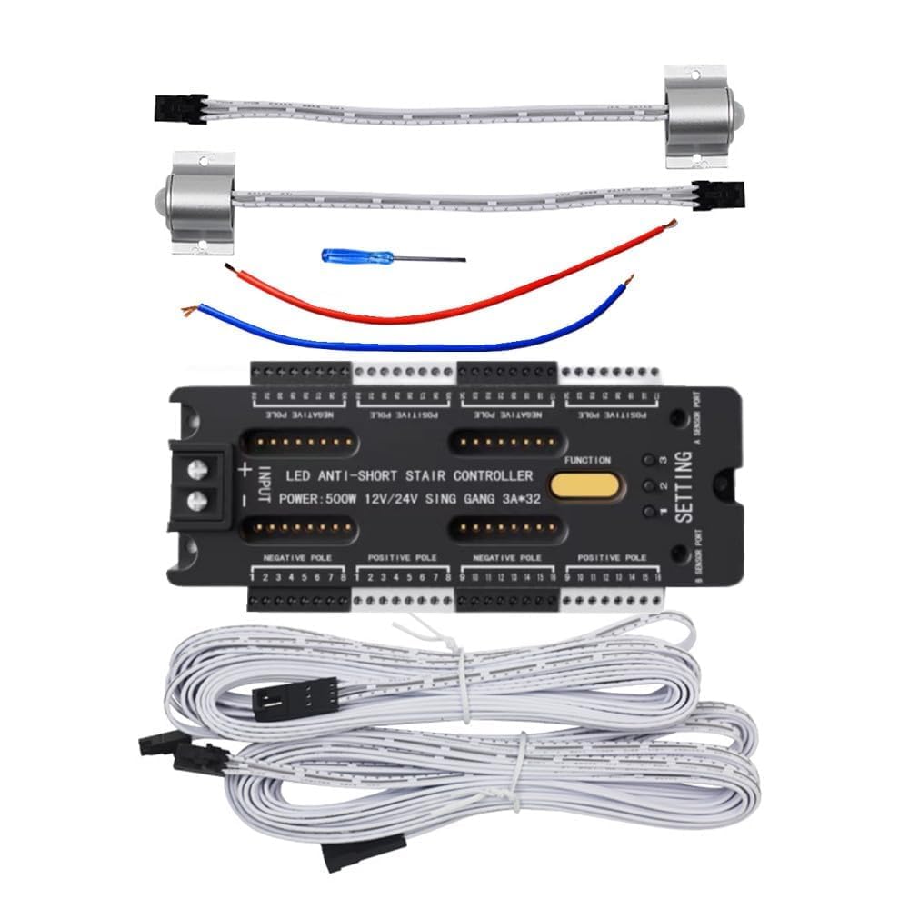 LED Motion Sensor 32 Channels Stair Light Controller Automatic Step Controller Adjustable Brightness