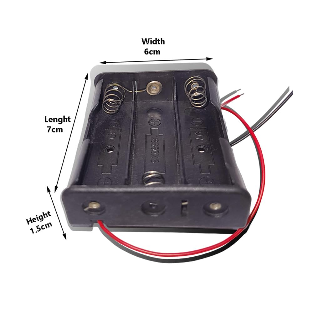 3 cell battery holder case with wire
