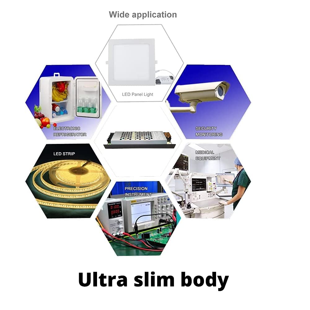 12V 5AMP 60W SLIM POWERSUPPLY for LED Strip Light Lamp/CCTV Camera/Security System/Radio/Computer Project