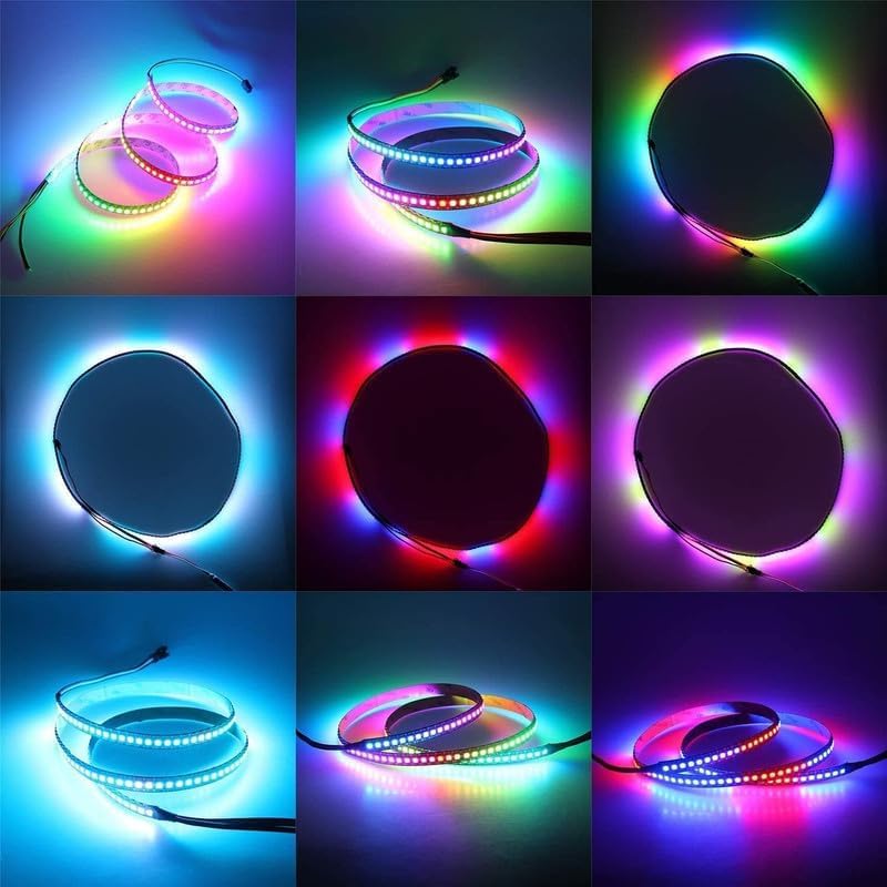 5-Meter WS2812B IP65 Waterproof RGB LED Strip – 5V Outdoor Safe Light for Diwali, Christmas, DIY Decor, Arduino Projects (60 LED/Meter)