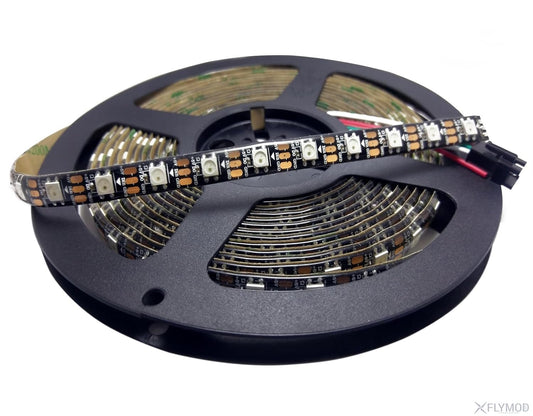 5-Meter WS2812B IP65 Waterproof RGB LED Strip – 5V Outdoor Safe Light for Diwali, Christmas, DIY Decor, Arduino Projects (60 LED/Meter)