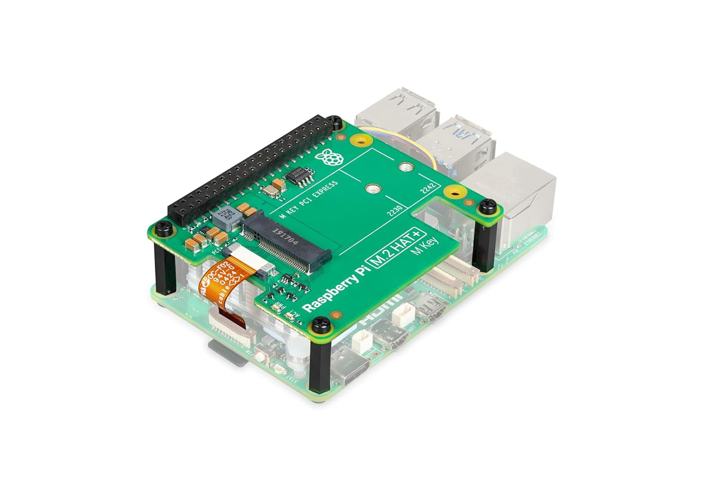Raspberry Pi M.2 HAT+ for Raspberry Pi 5 (RPI-MD2-HATP), SC1166