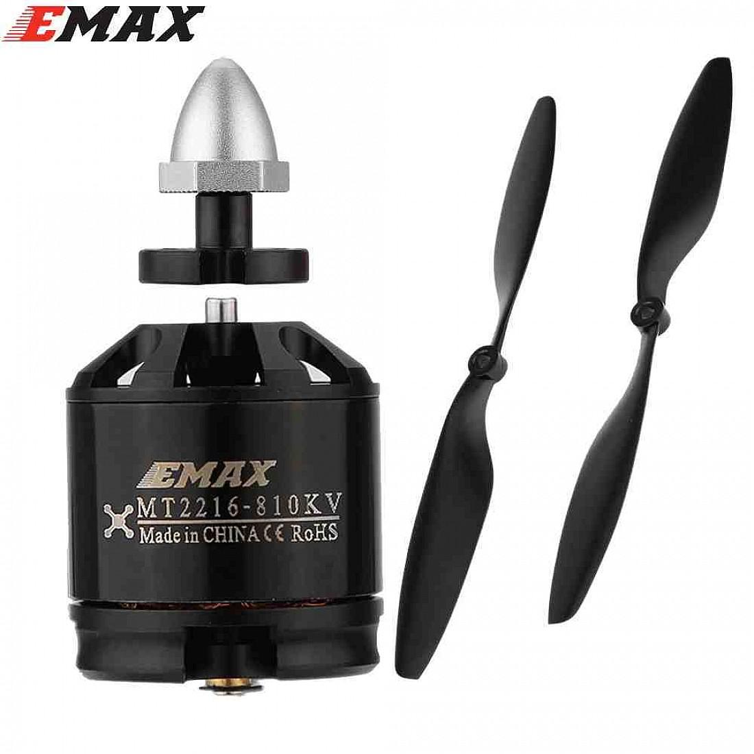 EMAX MT2216 810KV Brushless DC Motor ? Silver Cap (CCW Motor Rotation) with Prop1045 Combo (Original)