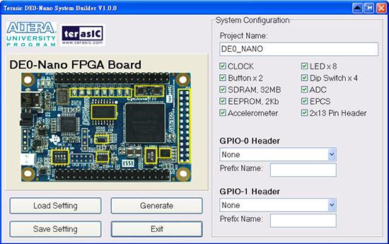 TERASIC TECHNOLOGIES P0082 Development Kit, Altera Cyclone IV FPGA , DE0-Nano, 2x GPIO Headers, 32MB SDRAM, Accelerometer