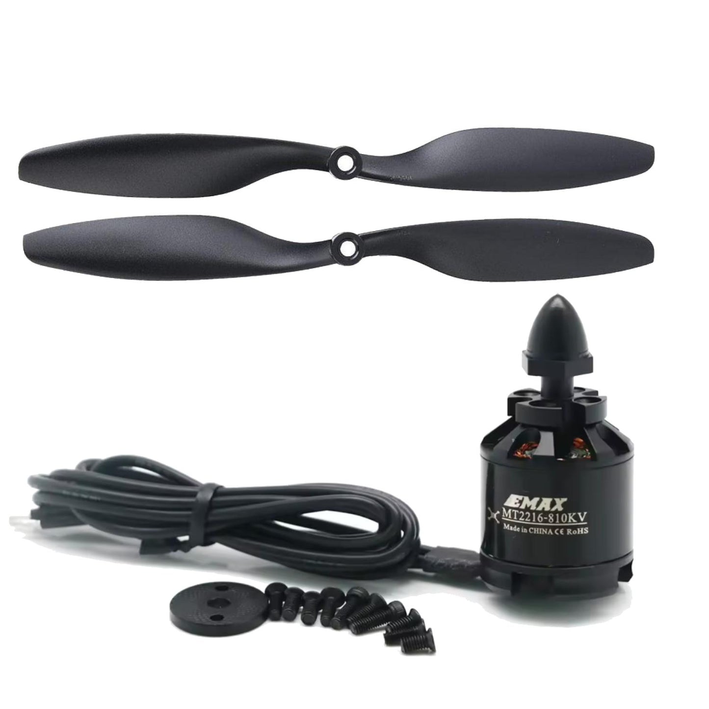EMAX MT2216 810KV Brushless DC Motor ? Silver Cap (CCW Motor Rotation) with Prop1045 Combo (Original)