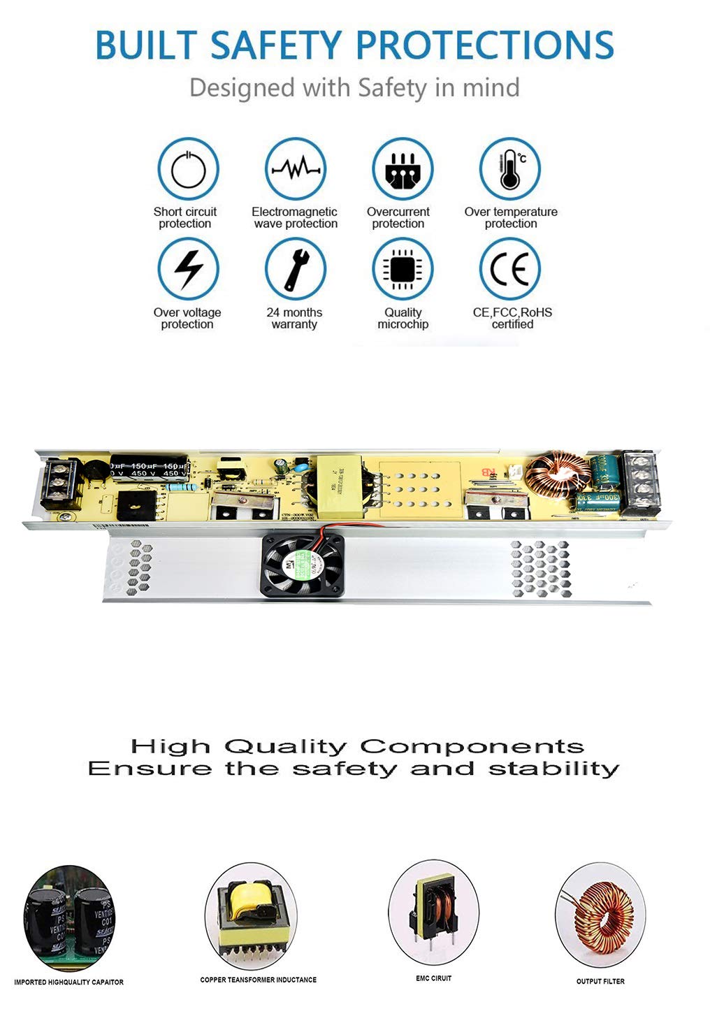 12V 25A Ultra Slim Power Supply